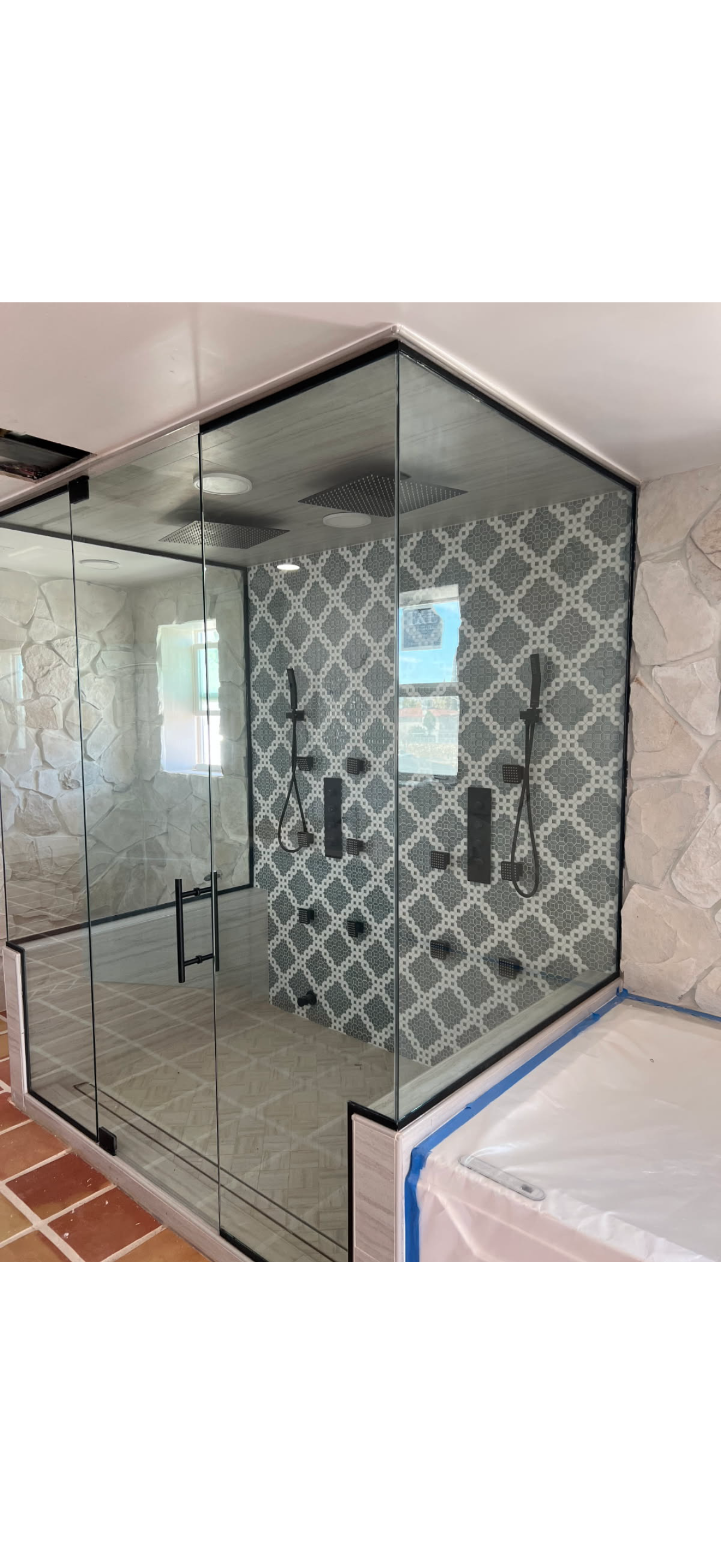 Shower Glass Setup